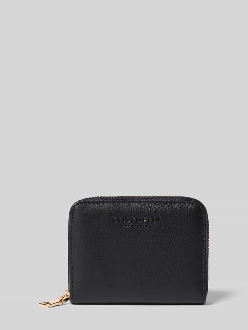 Portemonnaie mit Label-Detail Modell 'YLVA'