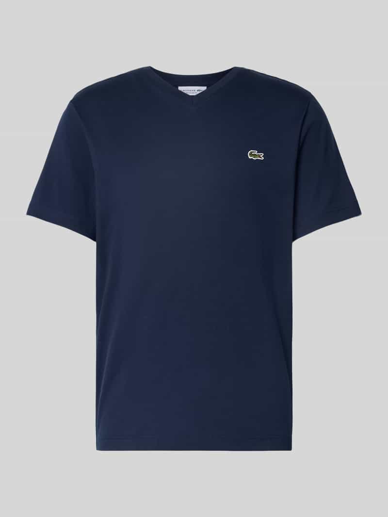 Lacoste Regular Fit T-Shirt aus reiner Baumwolle in Marine, Größe L