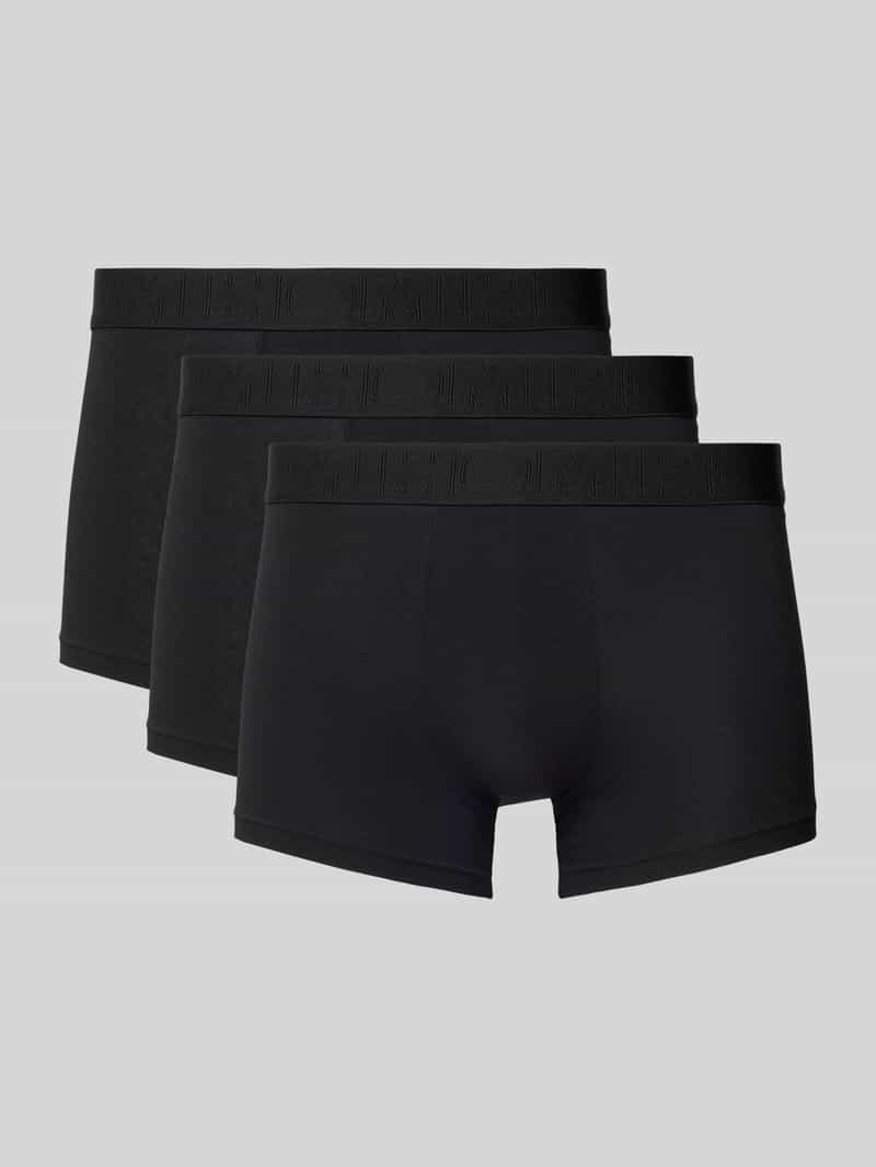 HOM Boxershorts mit elastischem Label-Bund im 3er-Pack in Black, Größe L