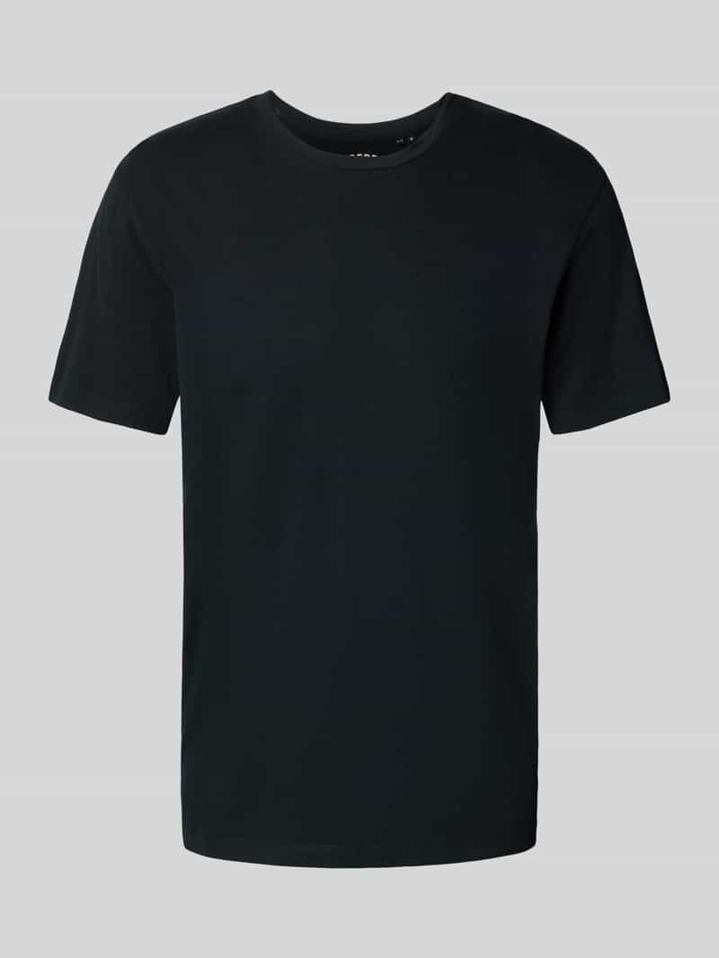 Superdry T-Shirt mit geripptem Rundhalsausschnitt in Black, Größe S