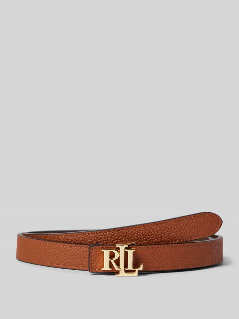 Lauren Ralph Lauren Ledergürtel mit Label-Applikation in Dunkelbraun, Größe L
