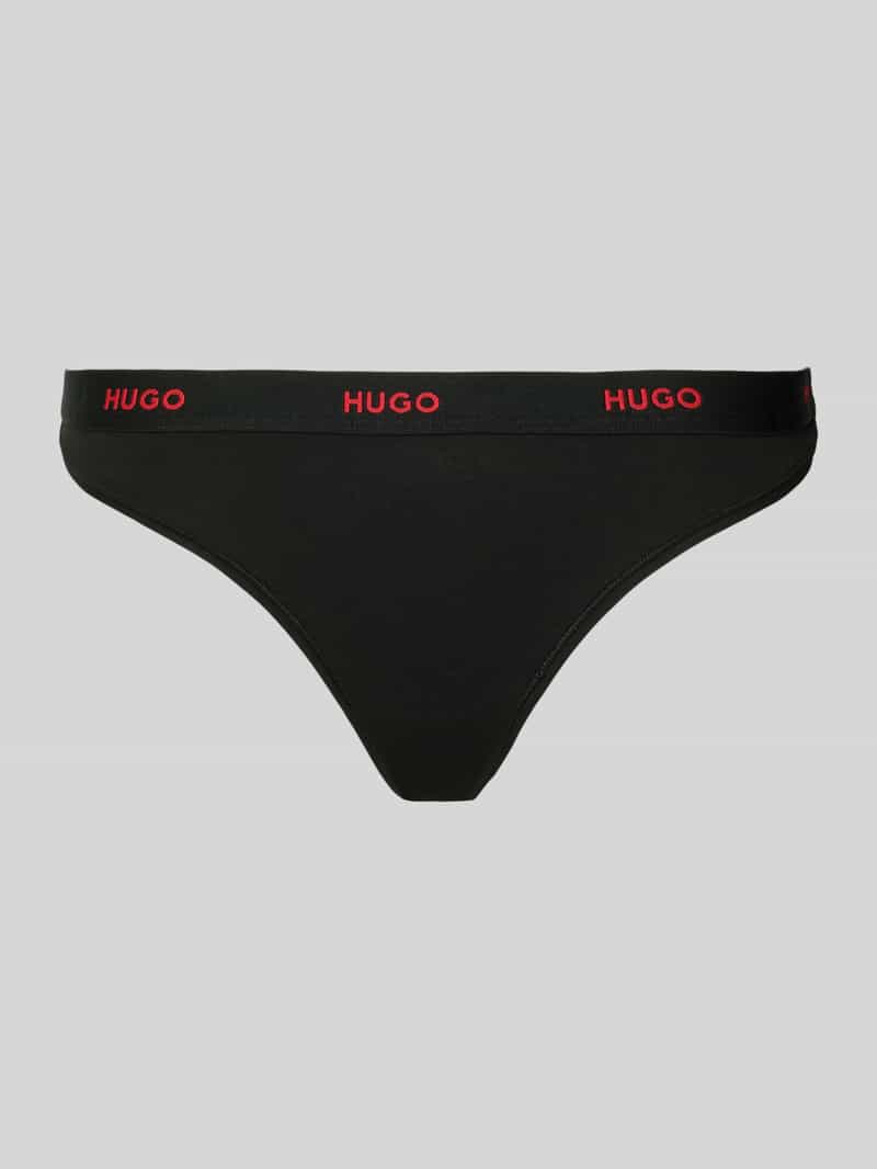 HUGO String aus Baumwoll-Mix Modell 'HUGO ID THONG' in Black, Größe L