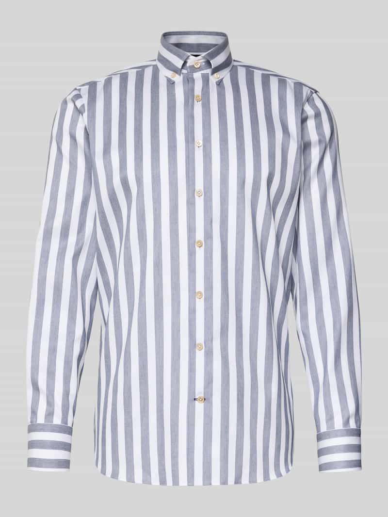 OLYMP SIGNATURE SLIM FIT Slim Fit Freizeithemd mit Button-Down-Kragen Modell 'Sergio' in Marine, Größe 38