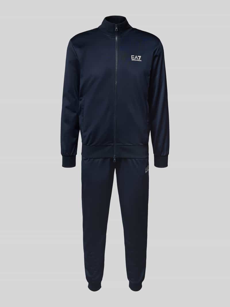 EA7 Emporio Armani Trainingsanzug mit Label-Print in Dunkelblau, Größe XL