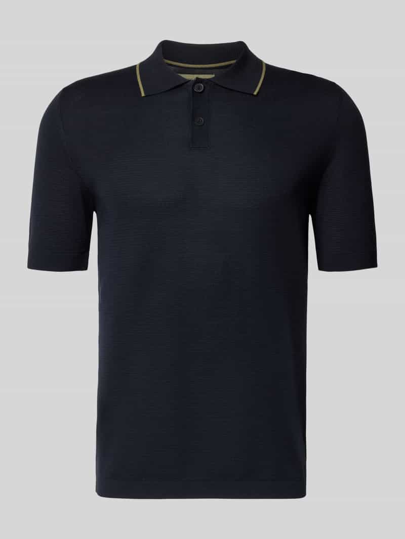 Marc O'Polo Regular Fit Poloshirt aus reiner Baumwolle - Marc O'Polo × DFB Travel Collection in Dunkelblau, Größe L