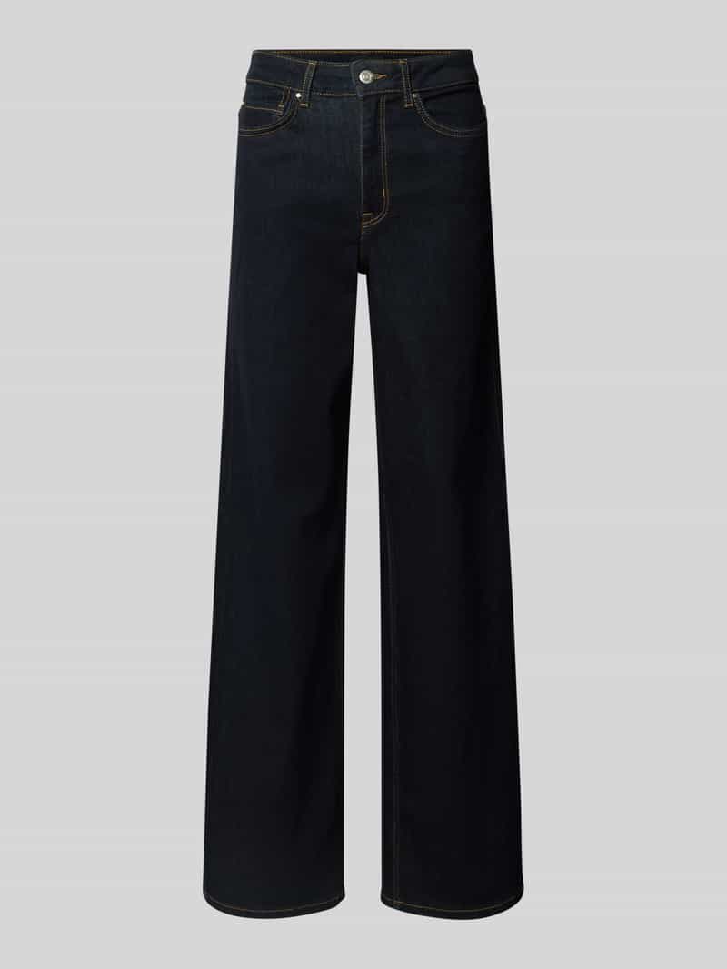 Only Wide Leg Jeans aus Baumwoll-Mix Modell 'MADISON' in Dunkelblau, Größe L/32