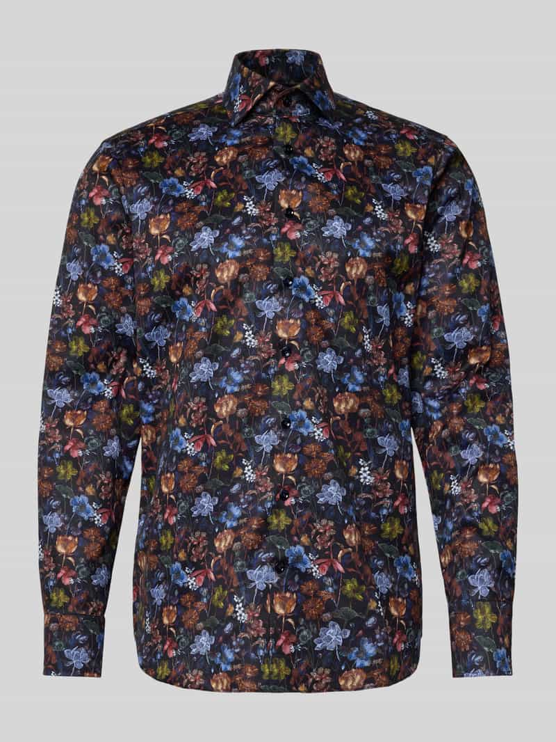 OLYMP SIGNATURE SLIM FIT Slim Fit Business-Hemd mit Kentkragen Modell 'Savio' in Marine, Größe 39