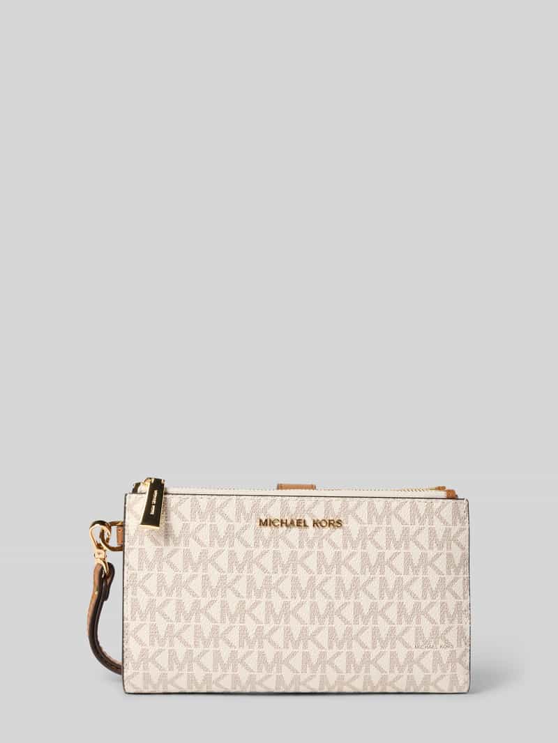 MICHAEL Michael Kors Portemonnaie mit Label-Applikation Modell 'JET SET' in Ecru, Größe 1