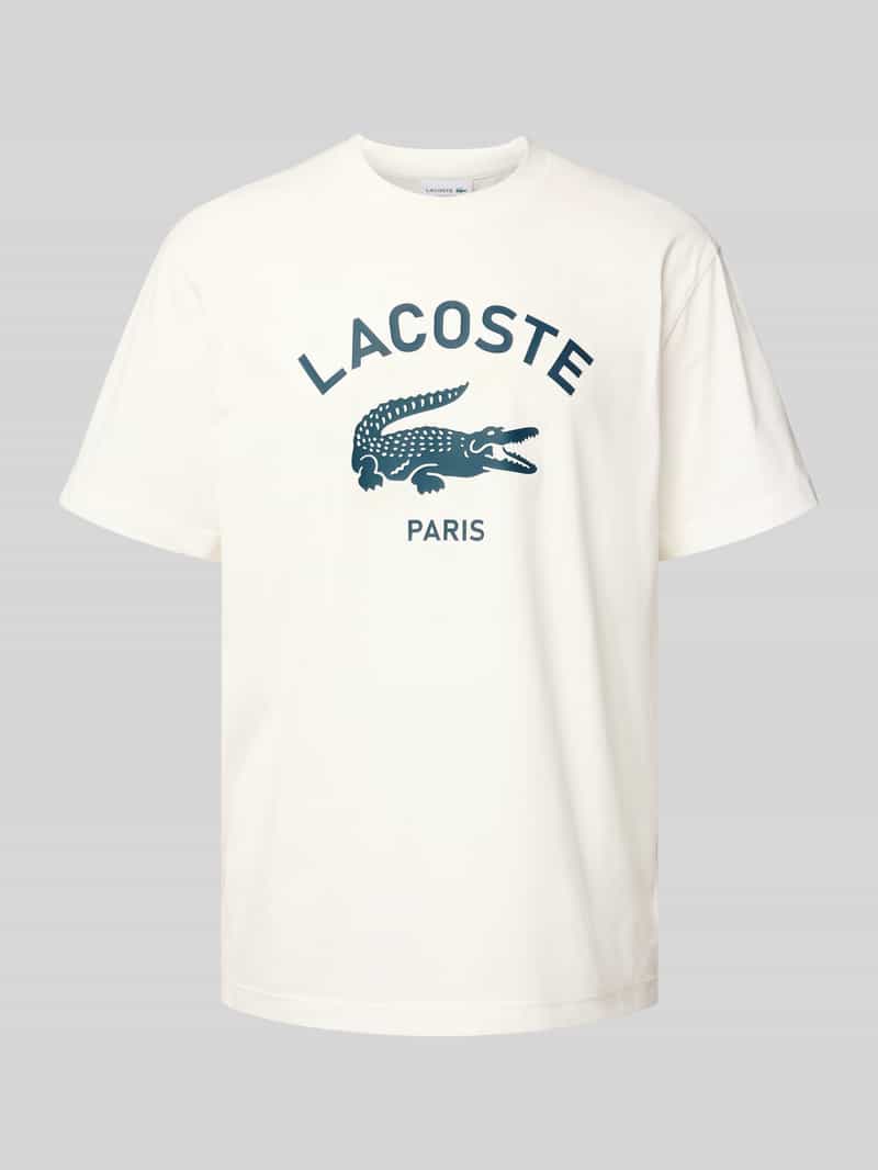 Lacoste Regular Fit T-Shirt aus reiner Baumwolle in Offwhite, Größe L