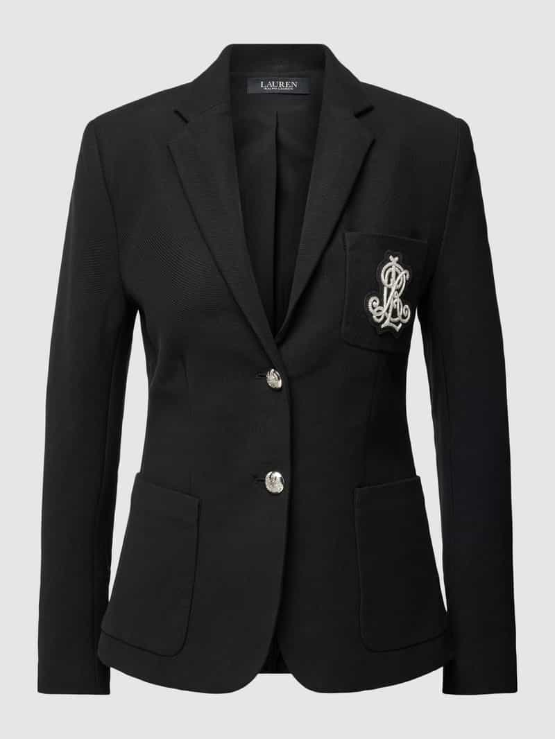 Lauren Ralph Lauren Blazer mit Label-Detail Modell 'ANFISA' in Black, Größe L