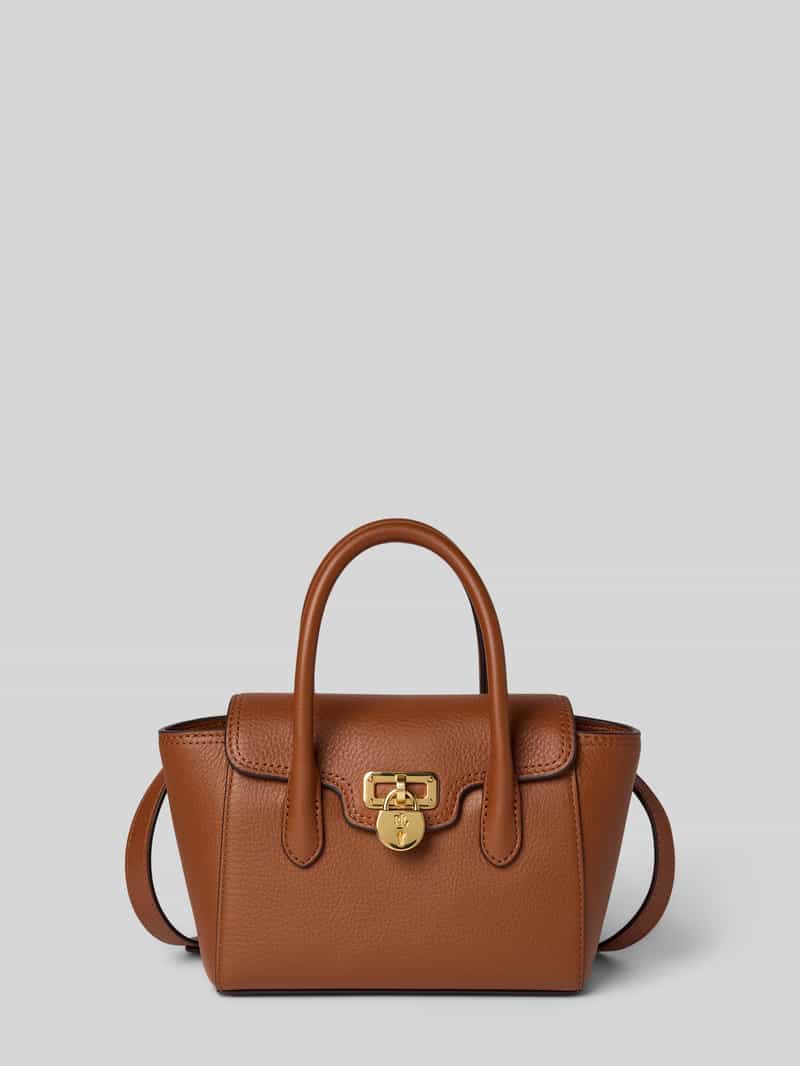 Lauren Ralph Lauren Handtasche aus Rindsleder mit Tragehenkeln in Cognac, Größe 1