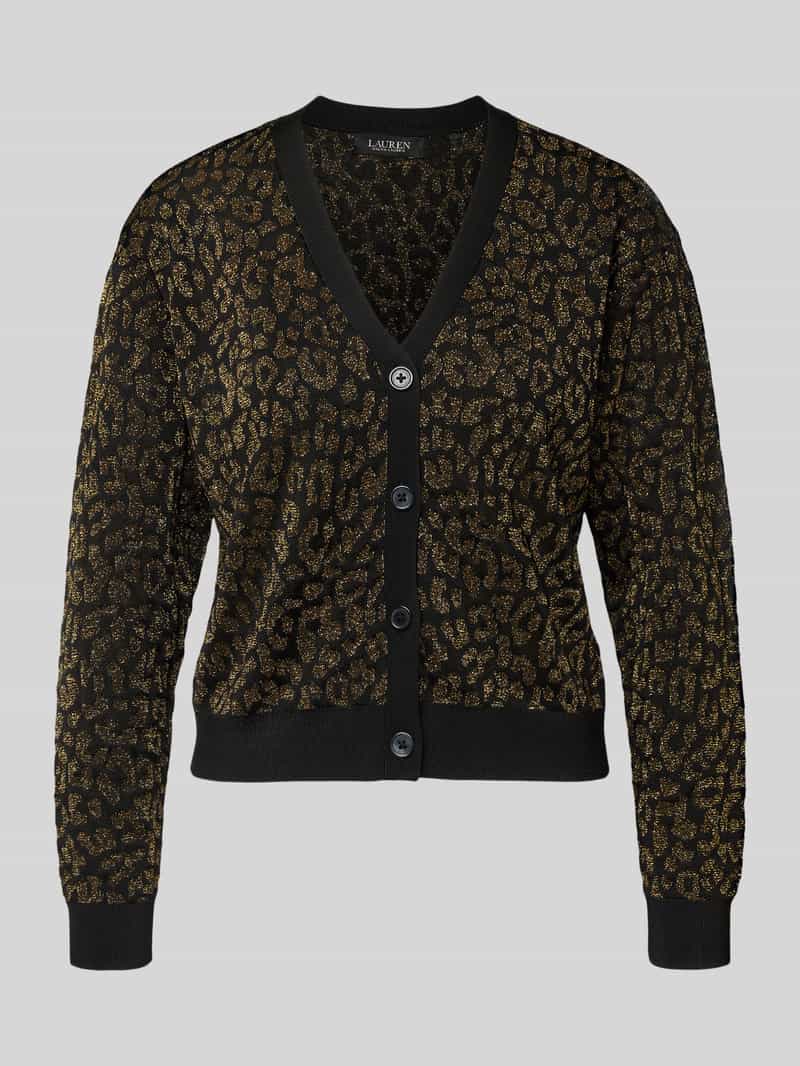 Lauren Ralph Lauren Cardigan aus Viskose-Mix Modell 'PARRIE' in Gold Melange, Größe L