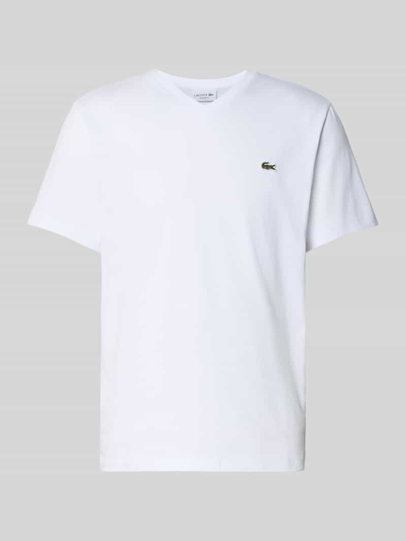 Lacoste Regular Fit T-Shirt aus reiner Baumwolle in Weiss, Größe M