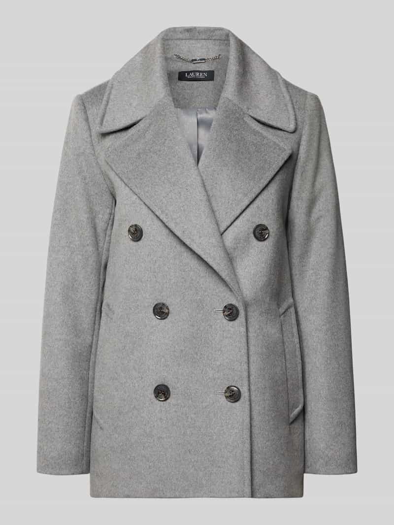 Lauren Ralph Lauren Regular Fit Jacke aus Woll-Mix mit Kaschmir-Anteil in Mittelgrau, Größe 34