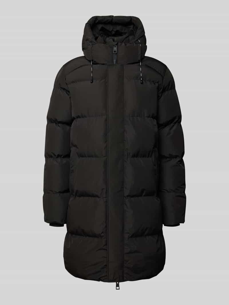 Superdry Steppmantel mit Kapuze und Zweiwege-Reißverschluss in Black, Größe L