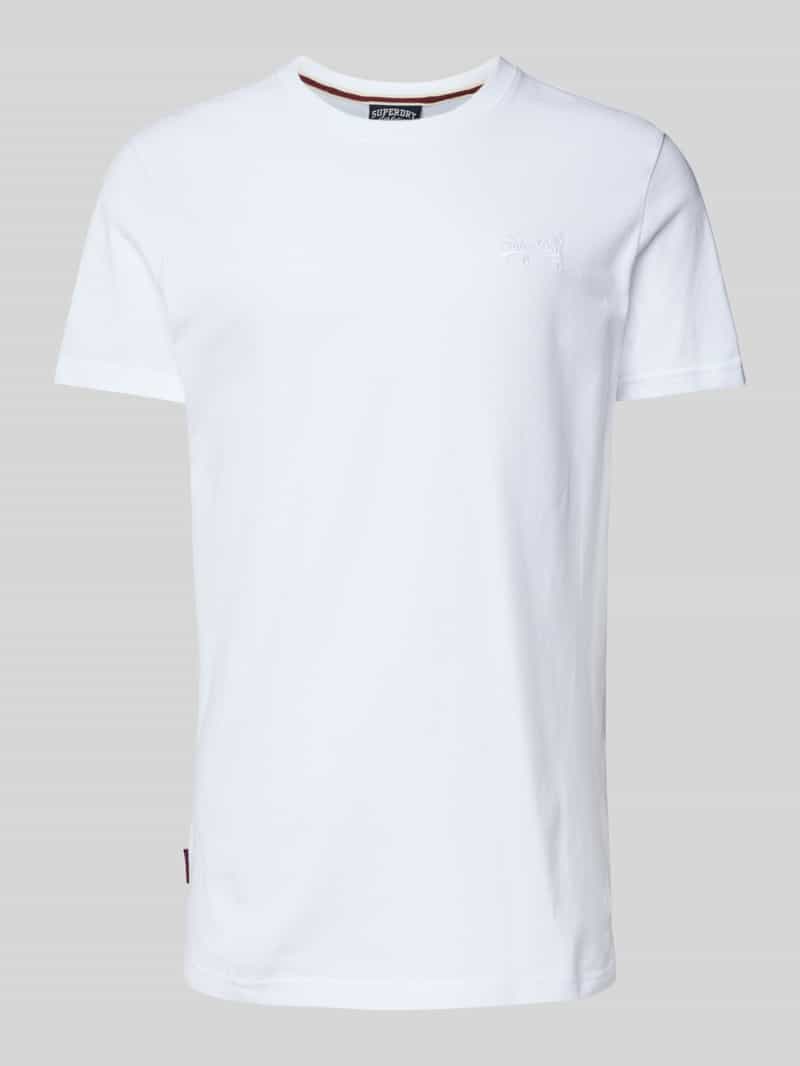 Superdry T-Shirt mit Label-Stitching in Weiss, Größe XXL