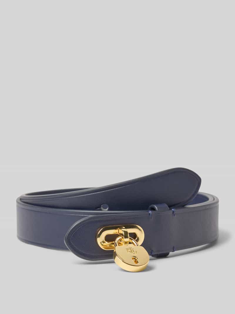 Lauren Ralph Lauren Ledergürtel mit Pinschließe in Dunkelblau, Größe L