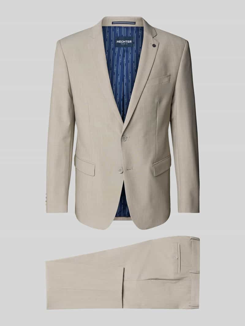 HECHTER PARIS Anzug mit feinem Strukturmuster in Beige, Größe 48