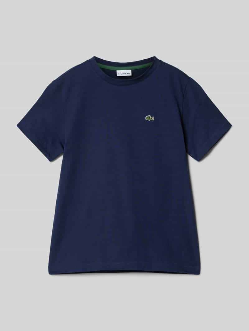 Lacoste T-Shirt mit Label-Detail in Marine, Größe 140