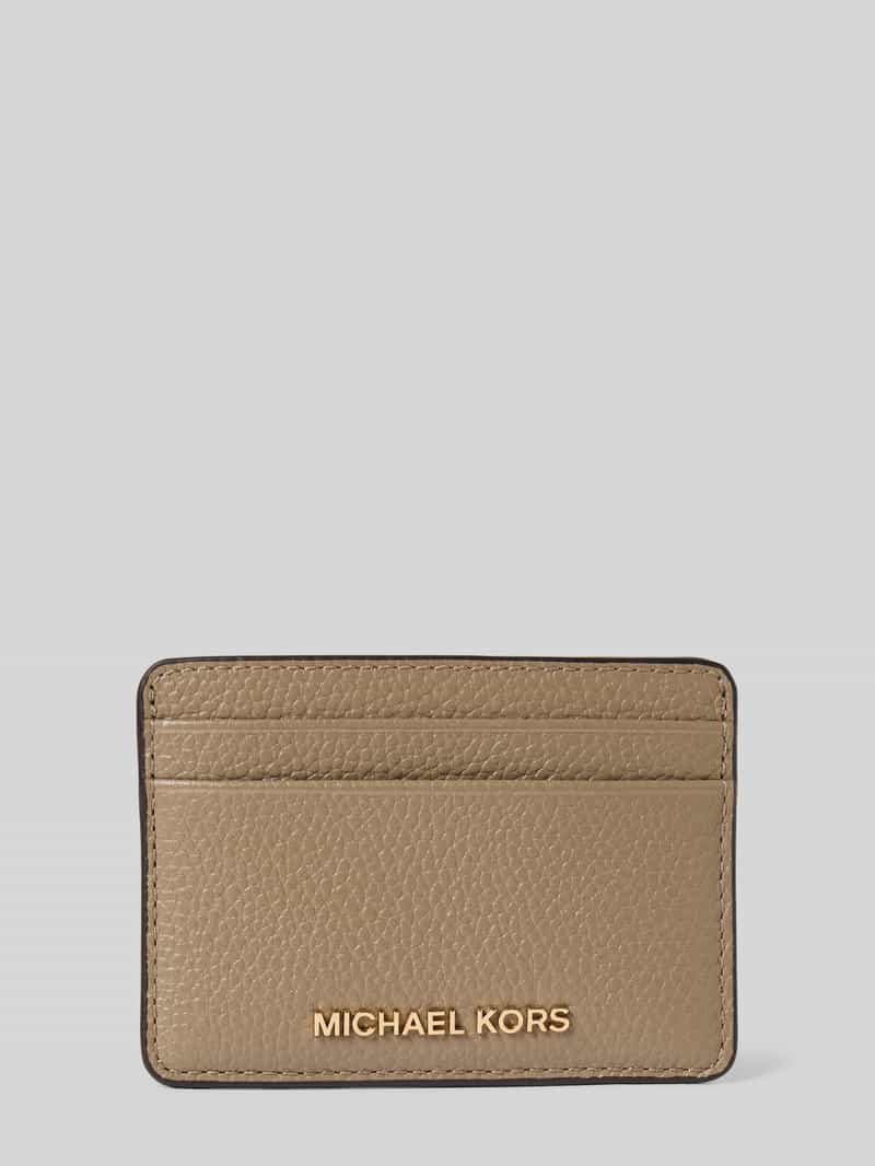 MICHAEL Michael Kors Kartenetui mit Label-Applikation Modell 'JET SET' in Taupe, Größe 1