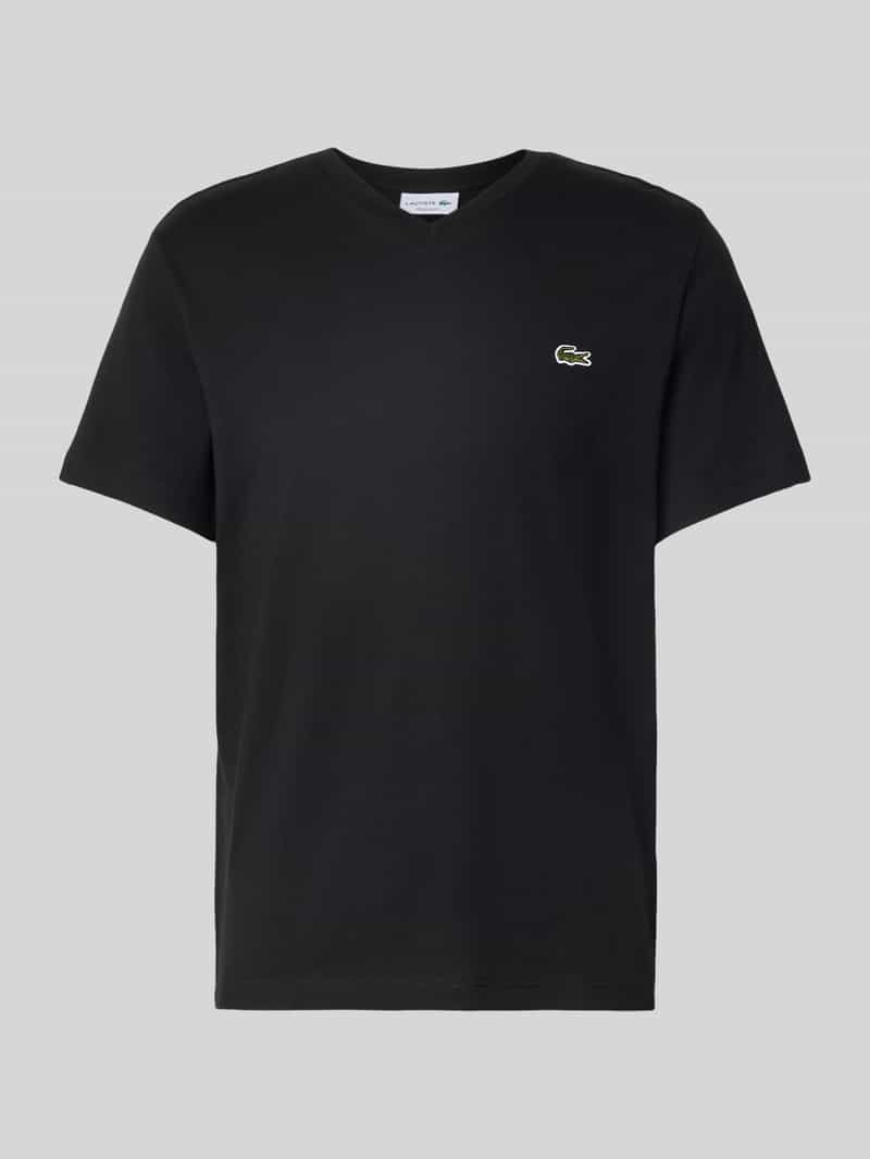 Lacoste Regular Fit T-Shirt aus reiner Baumwolle in Black, Größe L