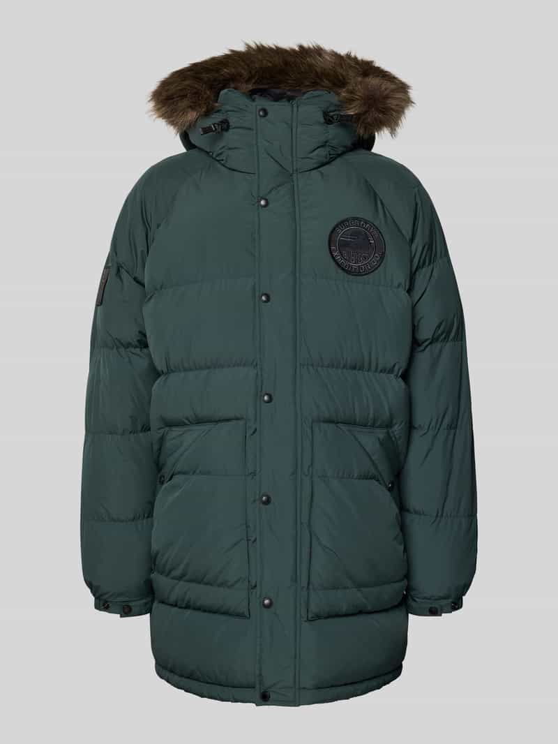 Superdry Steppjacke mit Label-Patch Modell 'Everest' in Oliv, Größe L