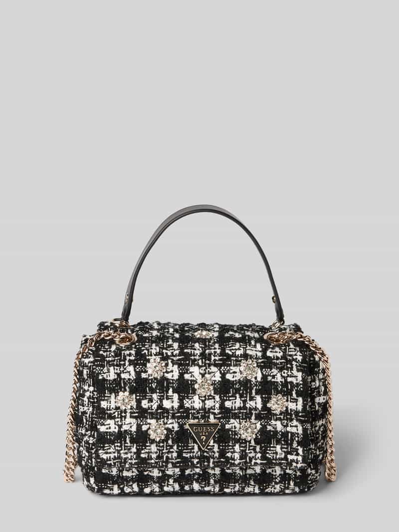 Guess Handtasche mit Ziersteinbesatz Modell 'EVERLEE' in Black, Größe 1