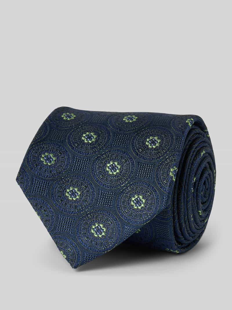 Monti Seidenkrawatte mit Overall-Print (7 cm) in Gruen, Größe 1