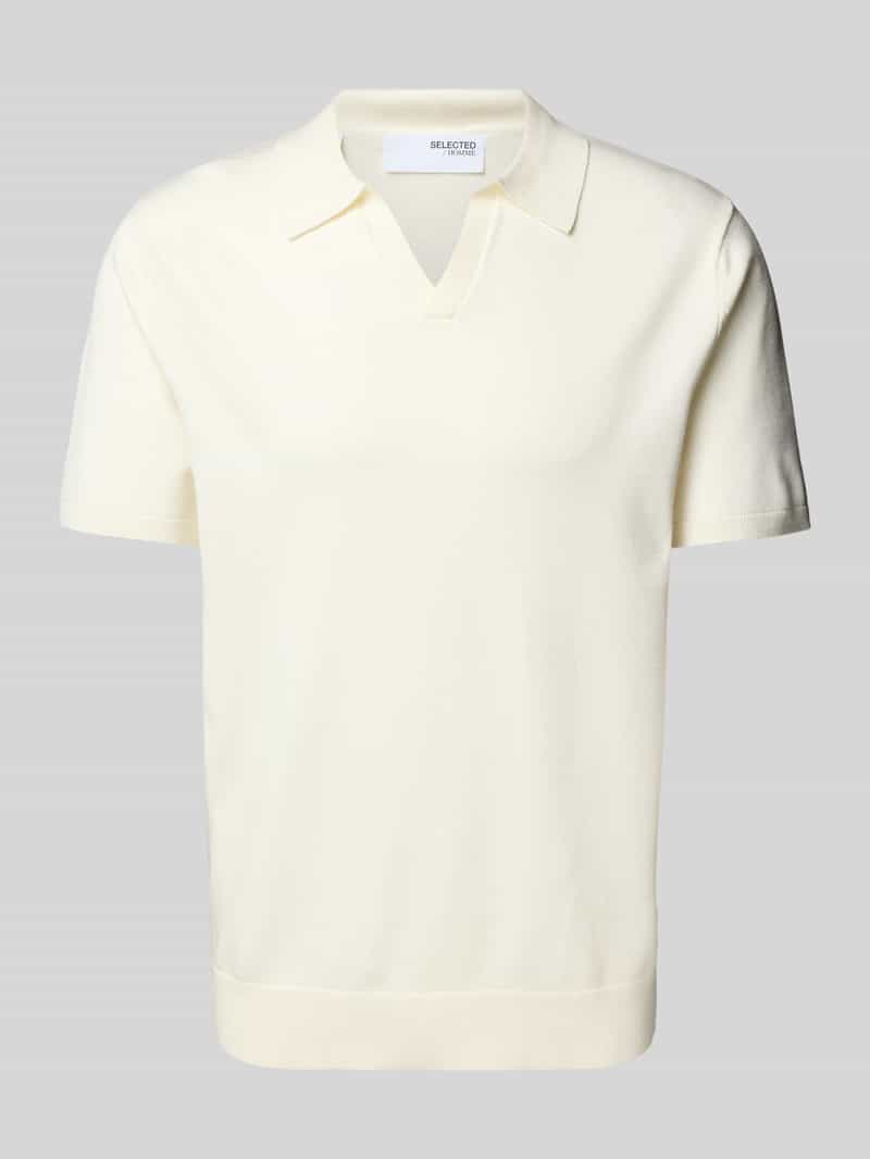 SELECTED HOMME Poloshirt mit V-Ausschnitt Modell 'TELLER' in Sand, Größe XXL