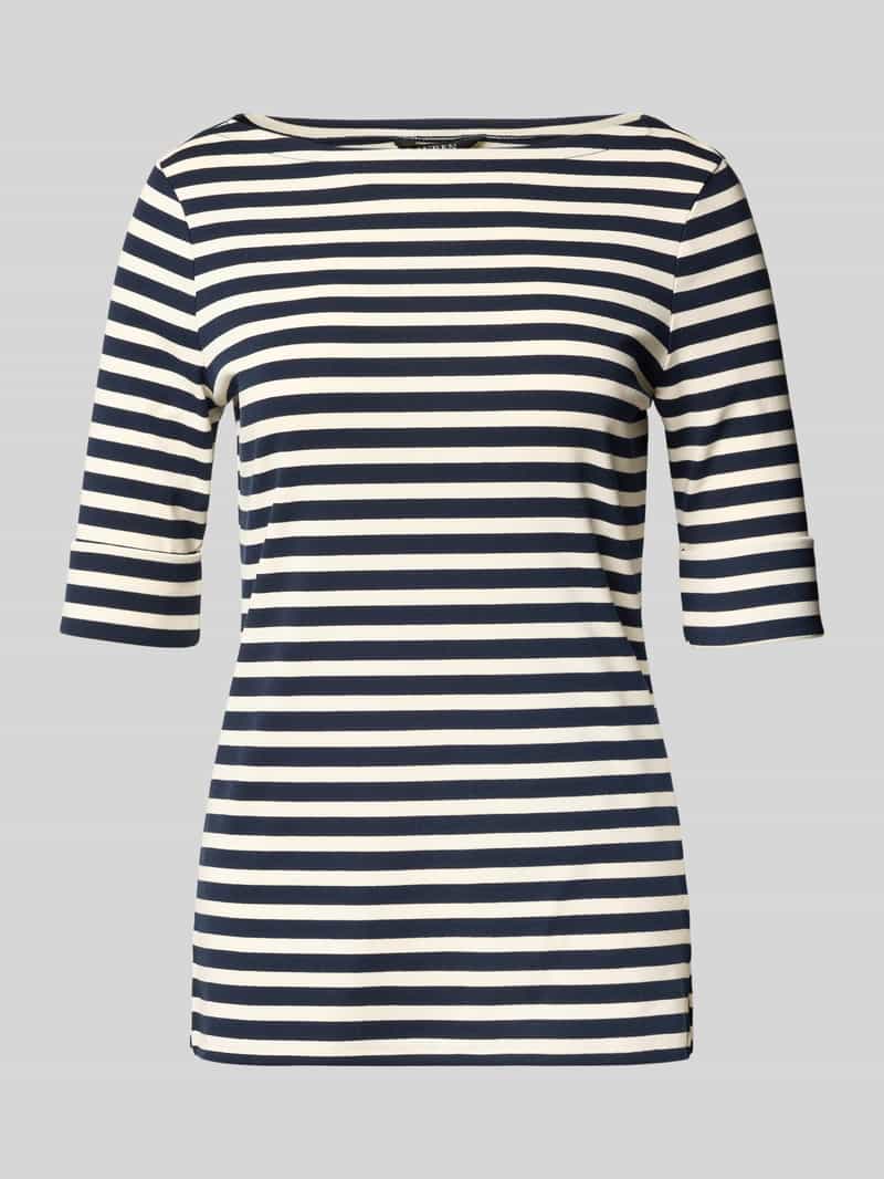 Lauren Ralph Lauren T-Shirt mit 1/2-Ärmel Modell 'JUDY' in Dunkelblau, Größe S