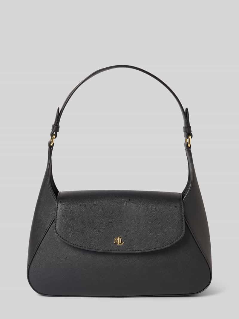 Lauren Ralph Lauren Lederhandtasche mit Label-Applikation Modell 'SCHYLAR' in Black, Größe 1