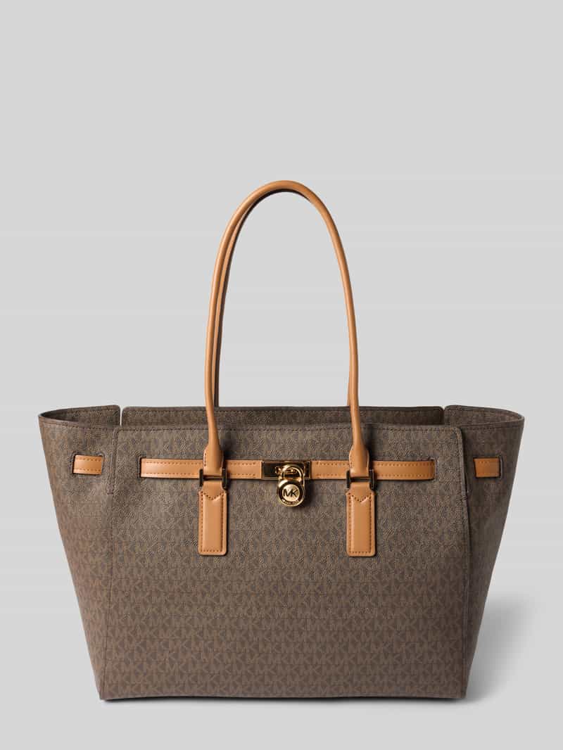 MICHAEL Michael Kors Tote Bag mit Label-Anhänger Modell 'HAMILTON' in Dunkelbraun, Größe 1