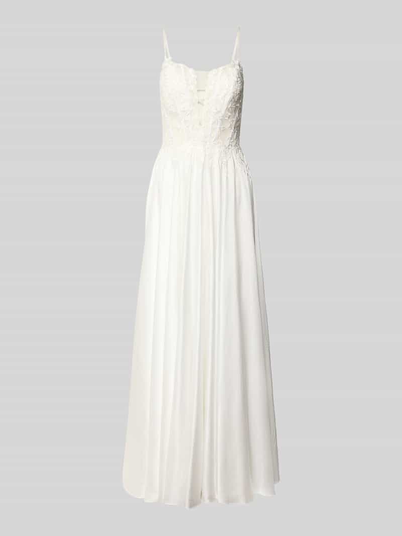 Mascara Regular Fit Brautkleid in semitransparentem Design in Weiss, Größe 32