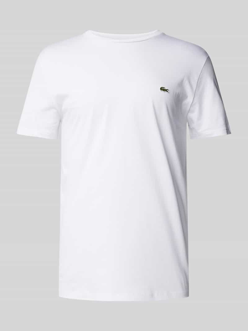 Lacoste T-Shirt mit Rundhalsausschnitt in Weiss, Größe L