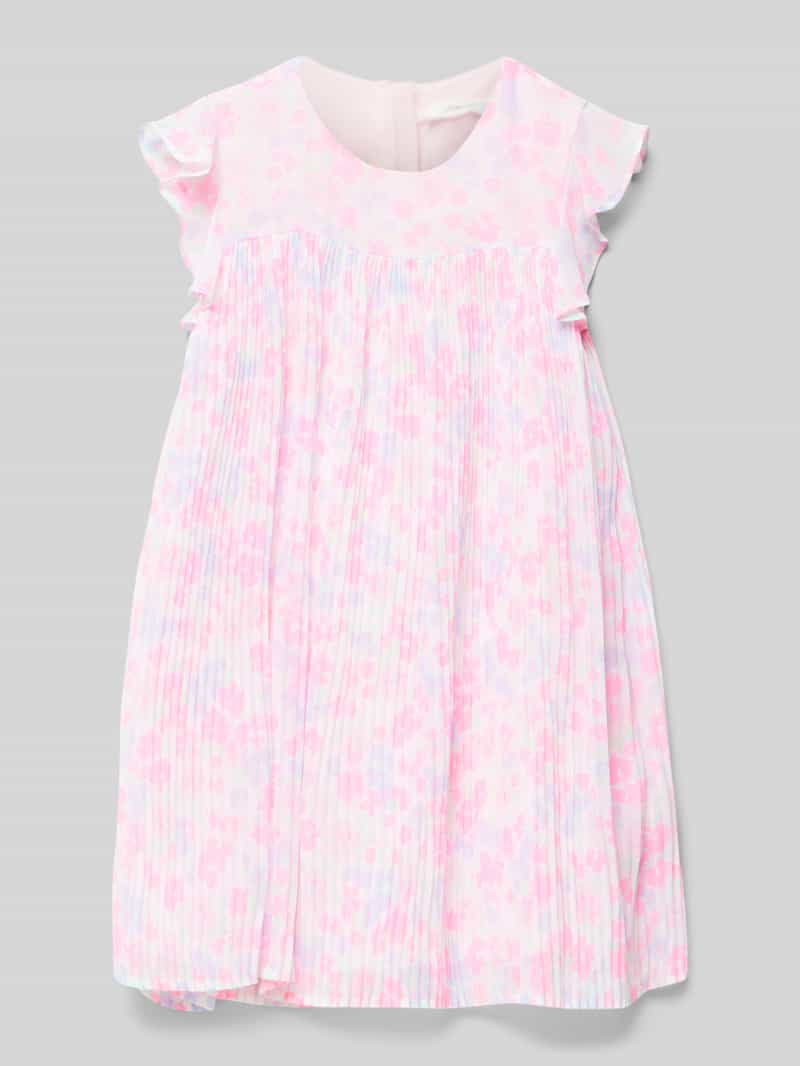 A-Linie Plissee-Kleid mit Volant-Ärmel