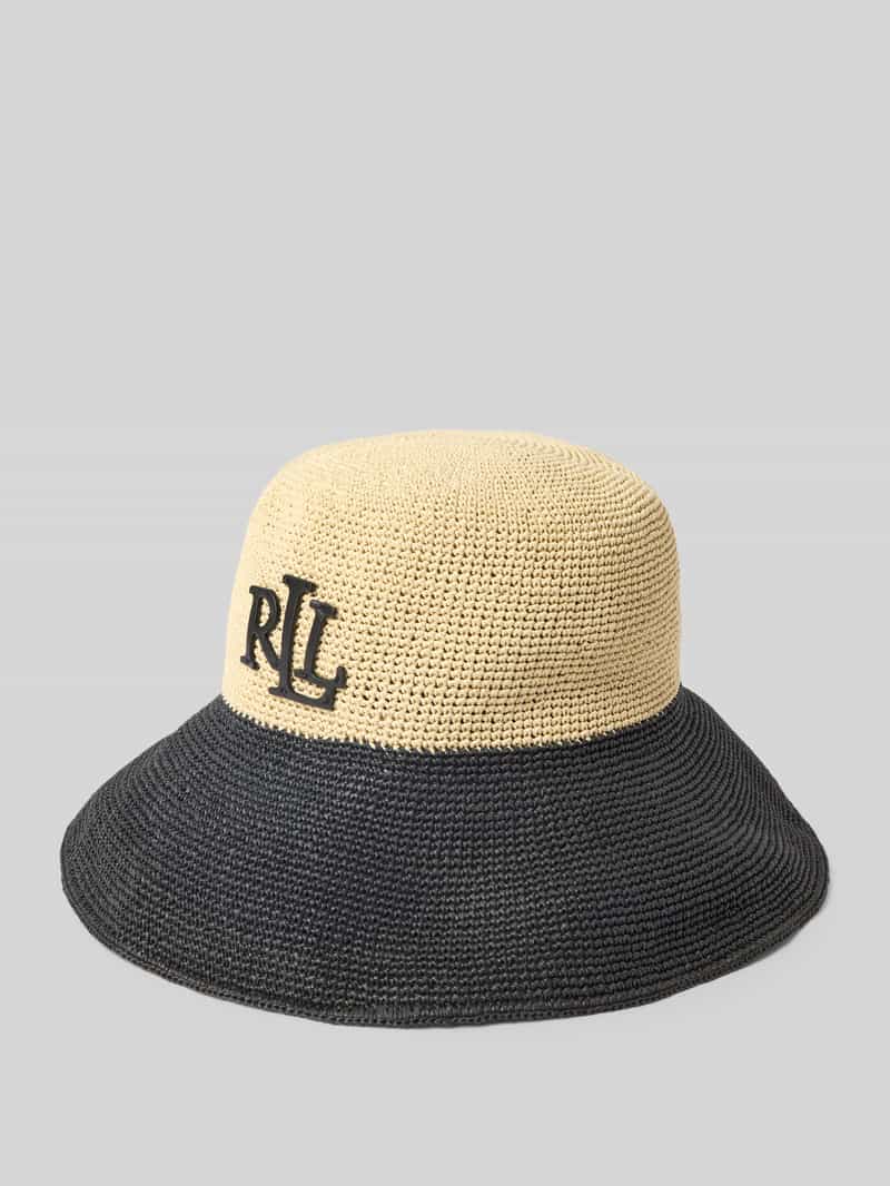 Lauren Ralph Lauren Bucket Hat mit Label-Detail in Black, Größe 1