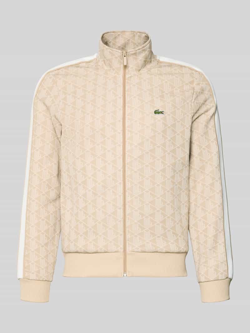 Lacoste Regular Fit Sweatjacke mit Baumwoll-Anteil in Offwhite, Größe L