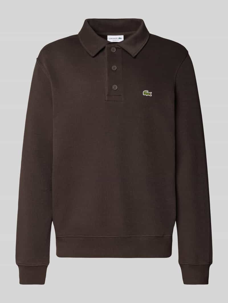 Lacoste Regular Fit Sweatshirt aus reiner Baumwolle in Dunkelbraun, Größe S