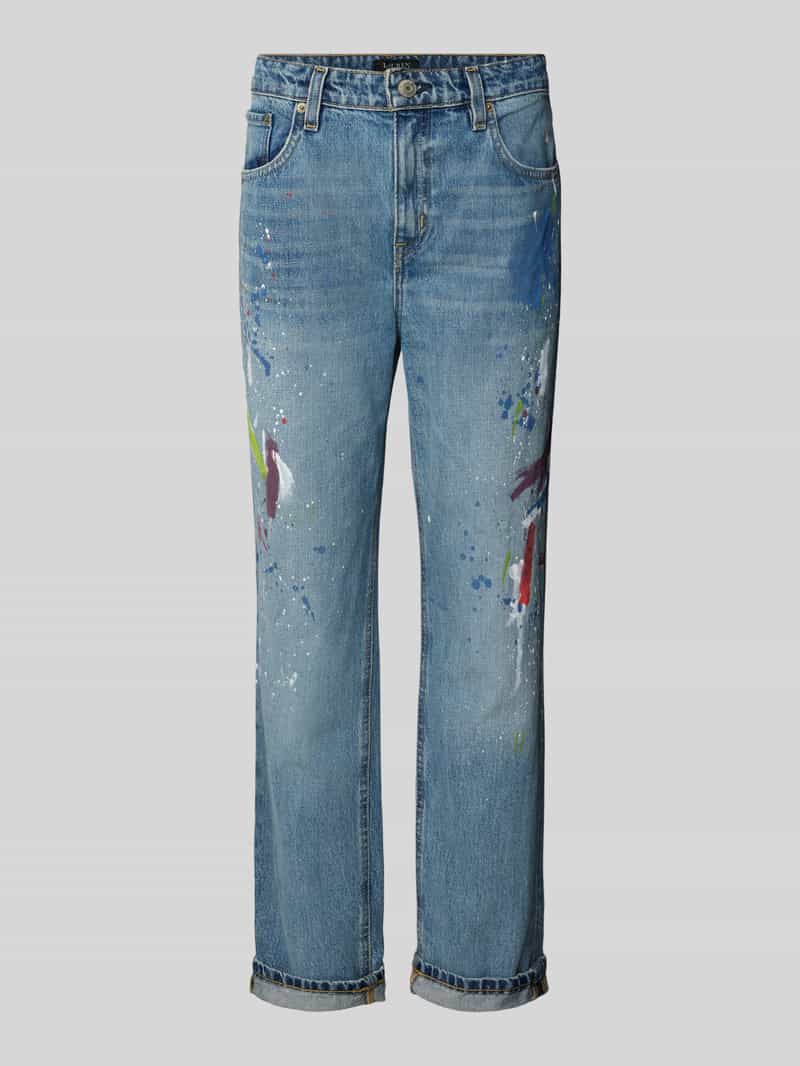 Lauren Ralph Lauren Boyfriend Jeans im Used-Look mit Eingrifftaschen in Jeansblau, Größe 36