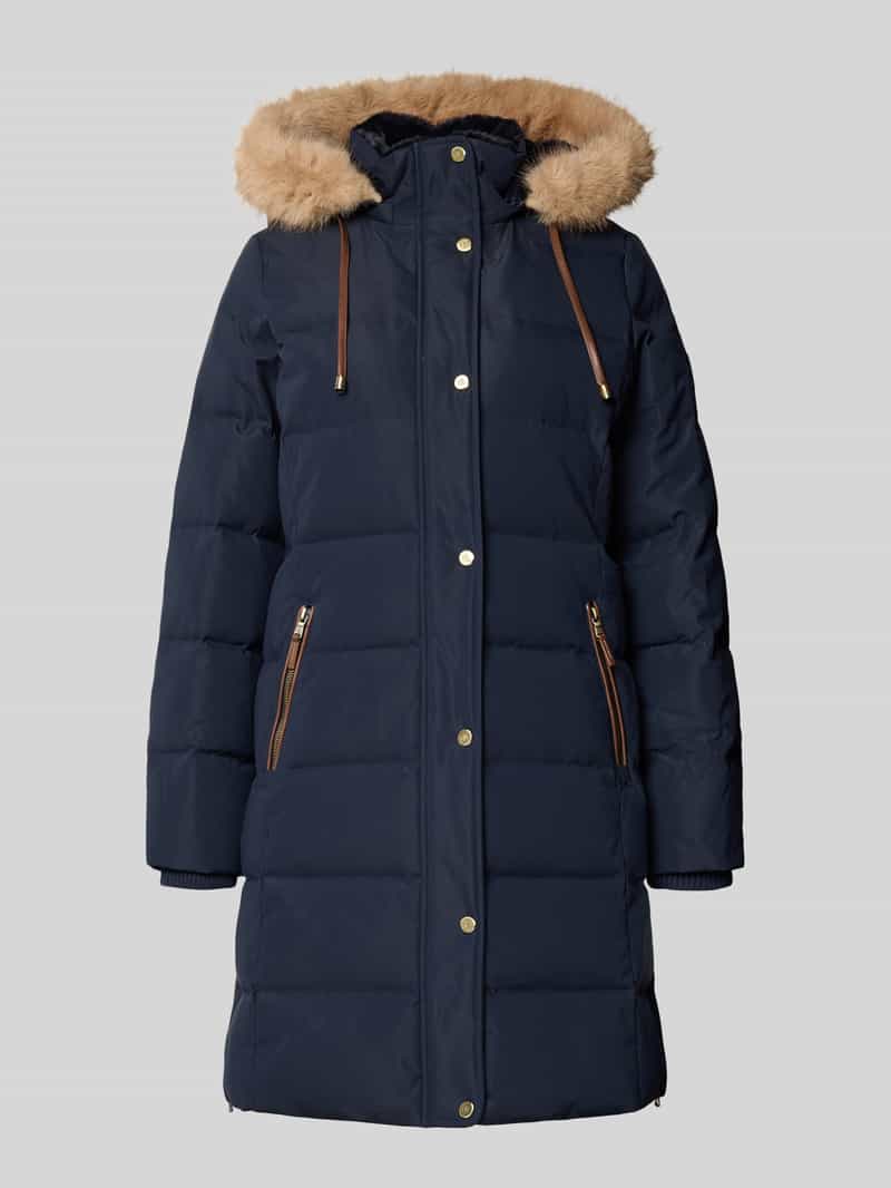 Lauren Ralph Lauren Steppmantel mit Reißverschlusstaschen in Marine, Größe L