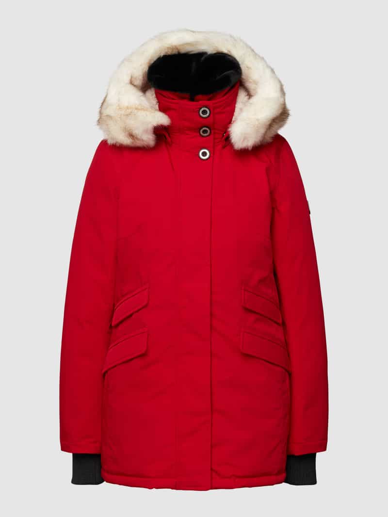 Wellensteyn Regular Fit Funktionsjacke mit Kunstfellbesatz Modell 'ENTERPRISE' in Rot, Größe XS