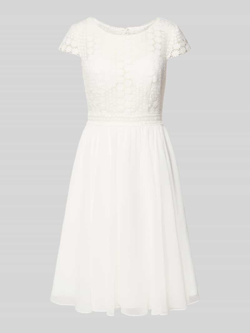 Luxuar Brautkleid mit floraler Spitze in Ecru, Größe 34