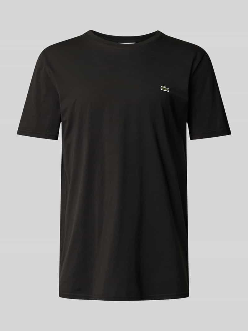 Lacoste T-Shirt mit Rundhalsausschnitt in Black, Größe L