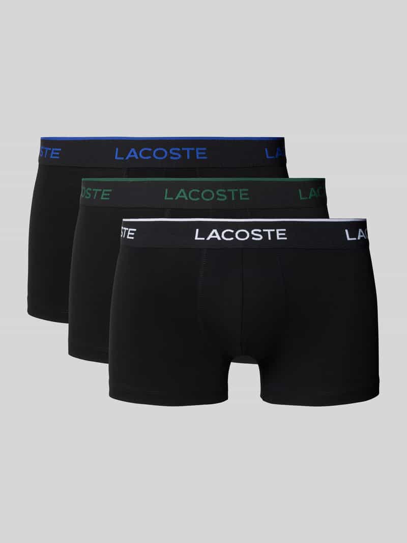 Lacoste Regular Fit Trunks aus Baumwoll-Mix im 3er-Pack in Black, Größe M
