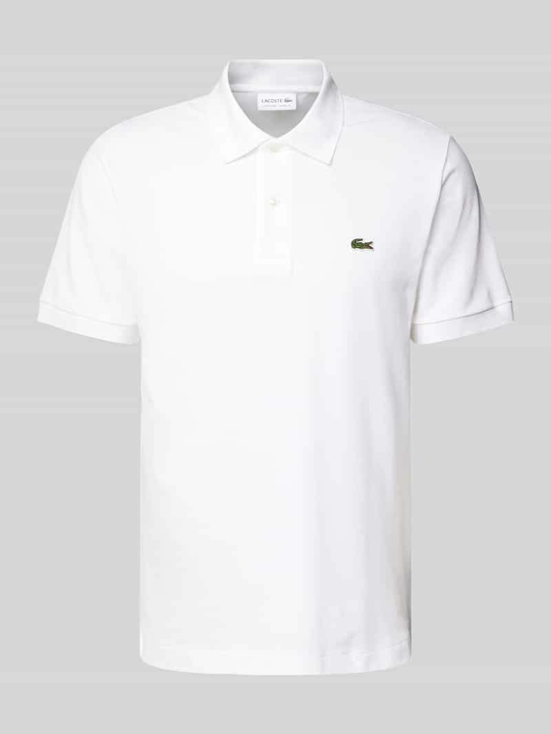 Lacoste Classic Fit Poloshirt mit Label-Badge in Weiss, Größe XXXL