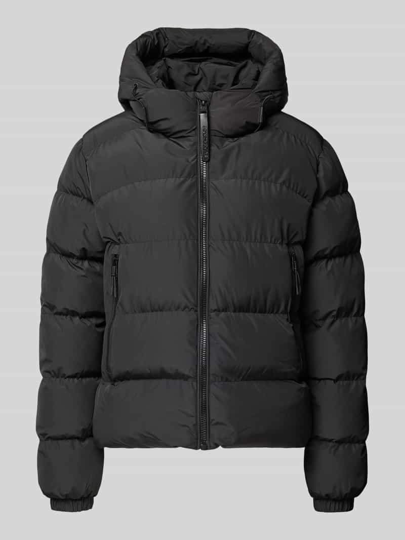 Superdry Regular Fit Steppjacke mit Logo-Prägung Modell 'Sports' in Black, Größe L