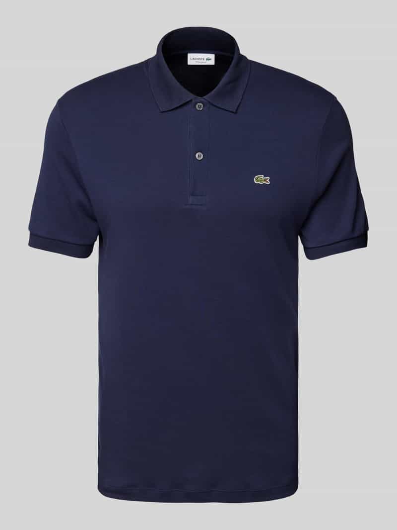 Lacoste Regular Fit Poloshirt mit Label-Detail in Marine, Größe S