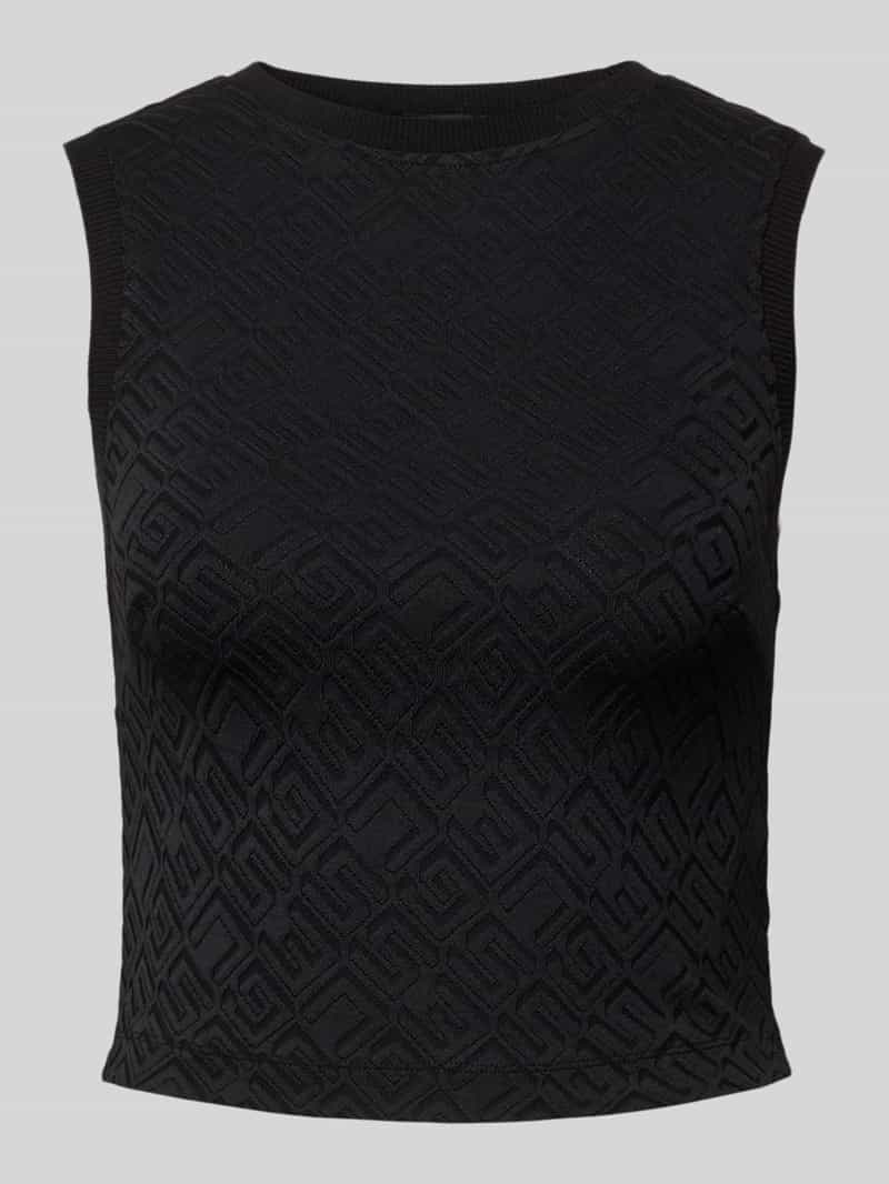 Guess Tanktop mit Strukturmuster Modell 'OFELIA' in Black, Größe XL