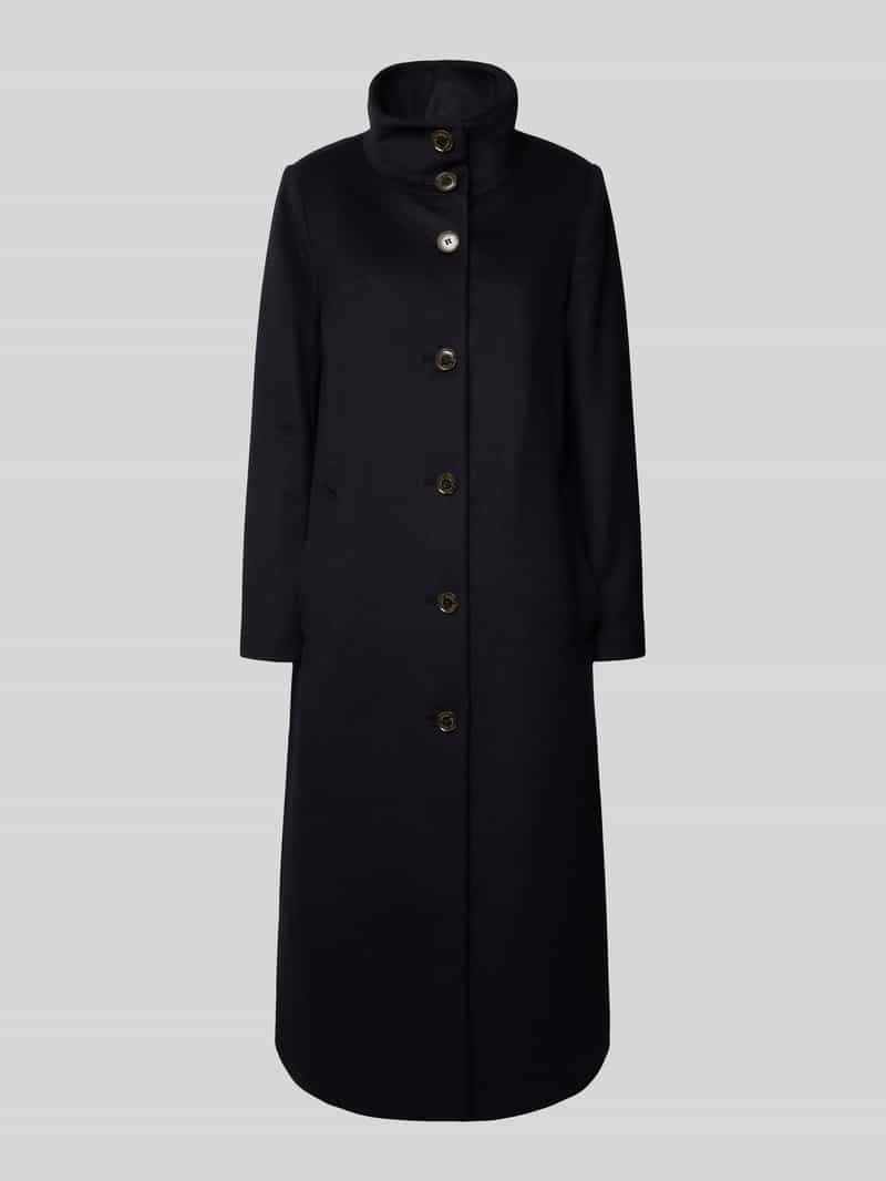 Lauren Ralph Lauren Mantel aus Woll-Mix mit Stehkragen in Marine, Größe 34