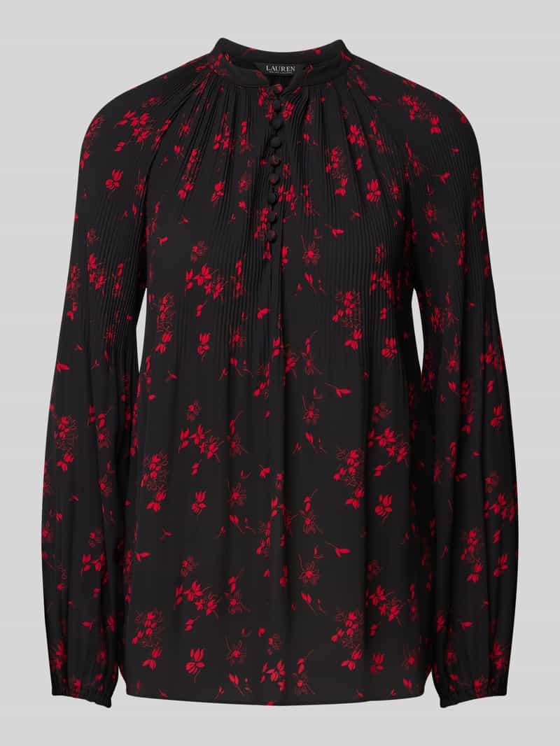 Lauren Ralph Lauren Blusenshirt mit Raffungen Modell 'VERSILLA' in Black, Größe S